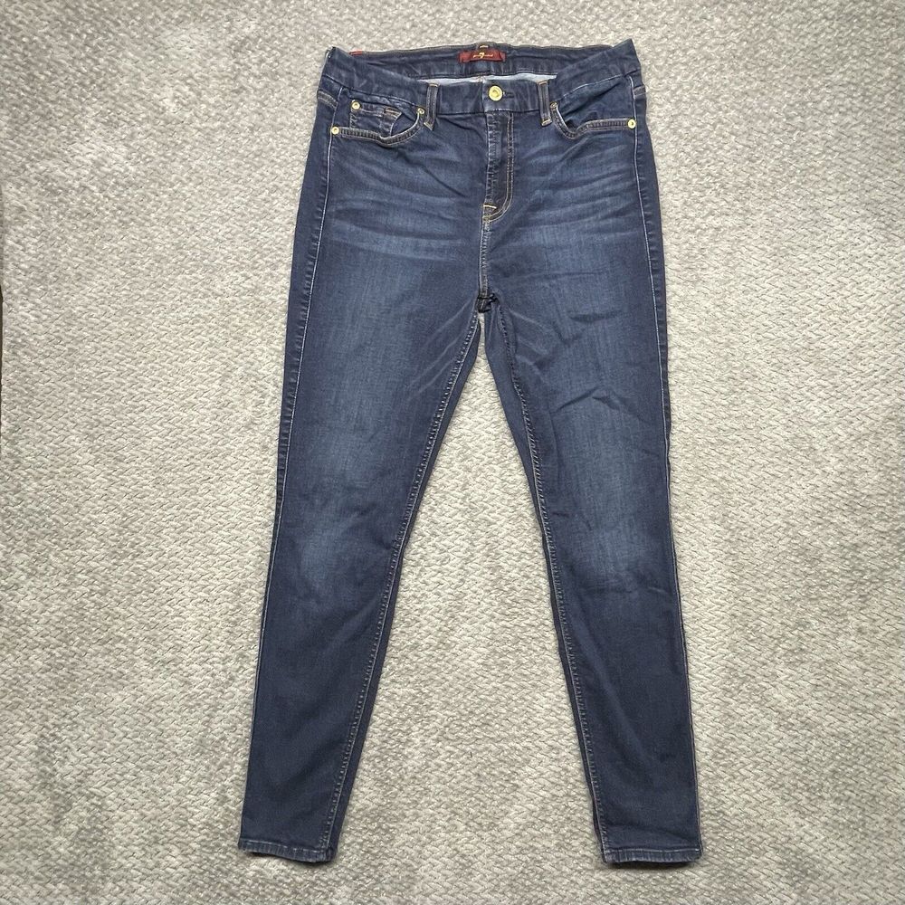 Seven For All Mankind Jeans Womens 30x28 Slim Illusion High Waist Ankle Skinny